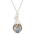 Labradorite Rainbow Moonstone Gemstone Pendant Copper Wire Wrapped Labradorite Jewelry Labradorite Necklace With Chain