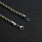 New Stainless Steel Half Gold Silver Color Twist Chain Bracelet for Men Women Kpop Jewelry Gift