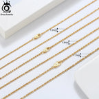 ORSA JEWELS Genuine 925 Sterling Silver Paperclip Chopin Rope Cuban Figaro Box Cable Chain Necklace Simple Basic Chain