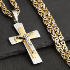 Catholic Jesus Christ Crucifix Chain Necklace — Stainless Steel