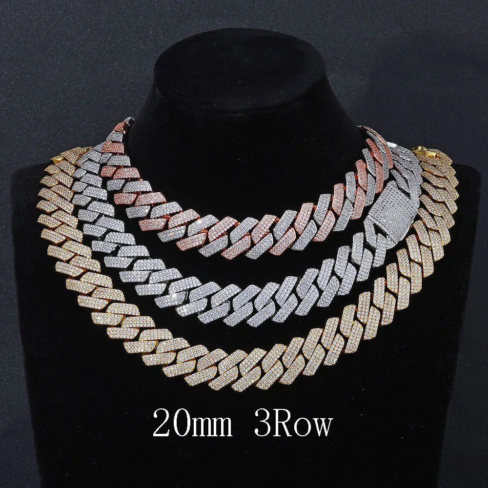 Iced Out Cuban Chain Necklace Stainless Steel 8-25MM