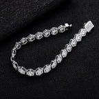 Iced Out Hexagon Bracelet — 925 Silver