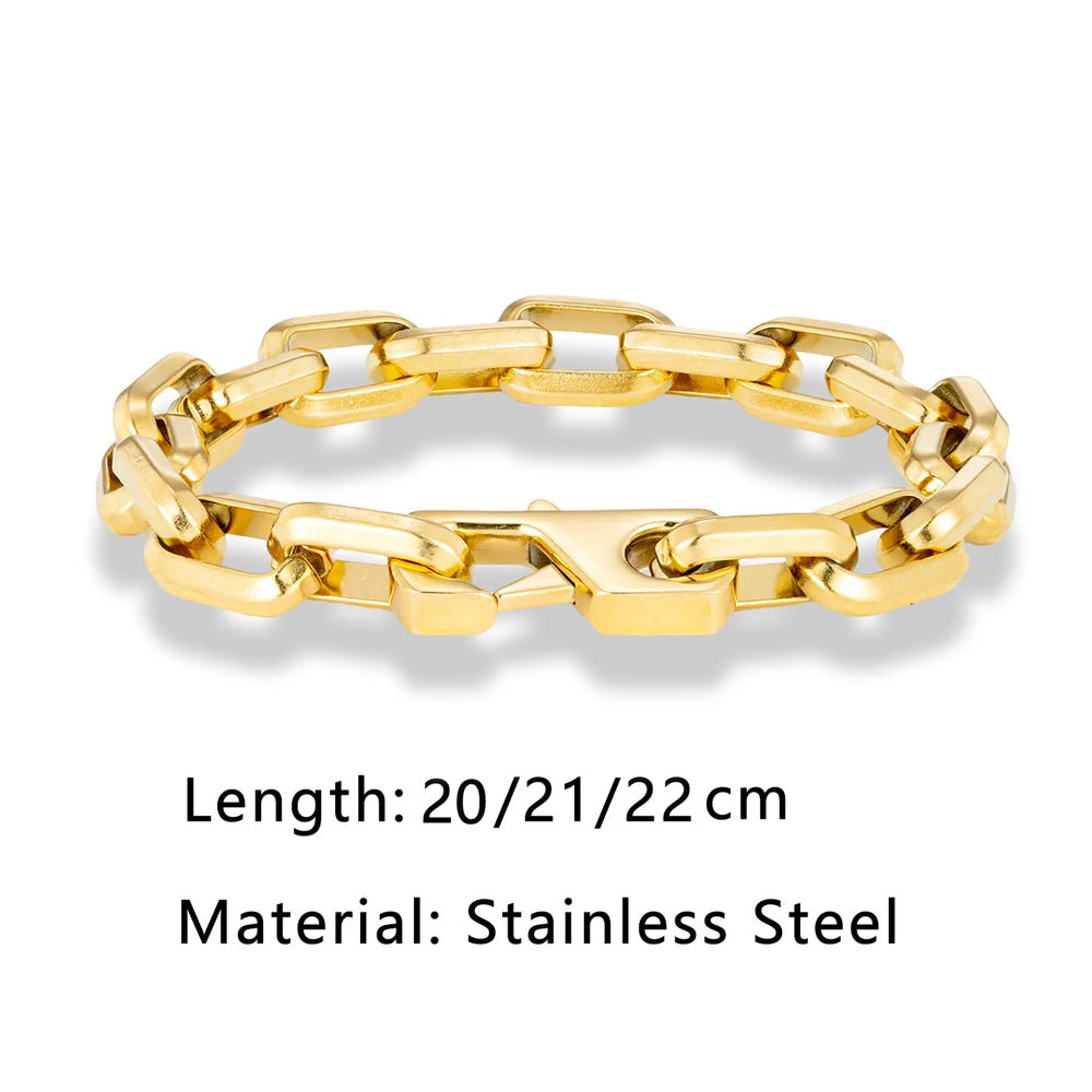 Charm Simple Cuba O-chain Bracelet Men Women Fashion Dubai Link Punk Hip Hop Stainless Steel Couple Bangle Trendy Jewelry Gifts