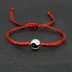 Yin Yang Braided String Bracelet — Adjustable, Multiple Colors