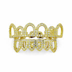 New Grillz Teeth Men Grills Your Teeth Top Bottom Set Brass Dental Grills Molding Bars Unisex Hip-Hop Rapper Costume
