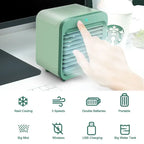 Portable Air Conditioner Fan USB Desktop Fan Rechargeable Mini Air Humidifier Cooler Table Cooling Mist Fan for Office