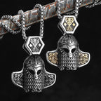 Viking Helmet Pendant Necklace — Stainless Steel