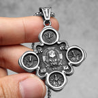 Cross Jesus Pendant Necklace — Stainless Steel