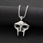 Vintage Creative MF DOOM Mask Pendant for Men Hip Hop 316L Stainless Steel Skull Mask Necklace Party Jewelry Gift