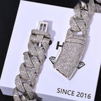 Iced Out Cuban Chain Necklace Stainless Steel 22MM