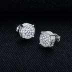 Iced Out Stud Earrings — 925 Silver