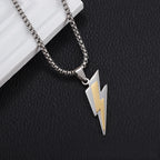 Stainless Steel Lightning Box Chain Pendant Necklace