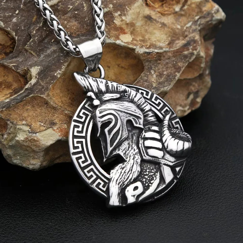 Viking Steel Pendant Vintage Nordic Sparta Warrior