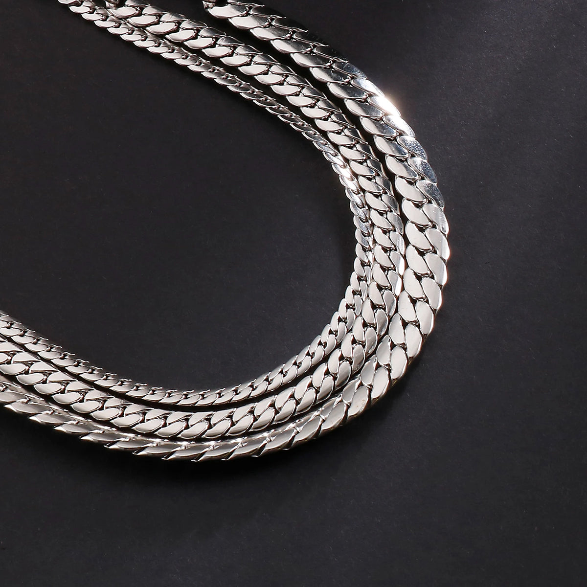 4/5/7mm Snake Chain Shiny Polished Link Couple Bracelet Simple Stainless Steel Trend Jewelry Gifts Multiple Sizes