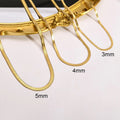 Snake Flat Chain Choker Necklace 5mm — Stainless Steel