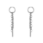 Fringed Chain Earrings — Stainless Steel