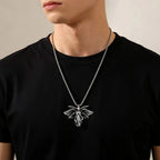 Classic Vintage Angel Wings Pendant Necklace for Men, Stainless Steel Seraph Prayer Necklace, Hip Hop Punk Jewelry