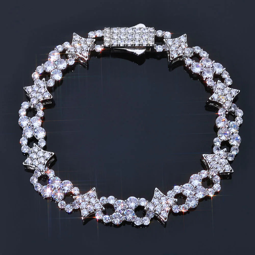 Star Iced Out Bracelet Stainless Steel
