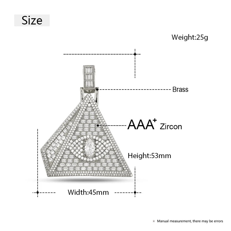 Trendy Round Zircon Copper Pendant Necklace for Men Fine Hip Hop Jewelry Pendant with Rope Chains