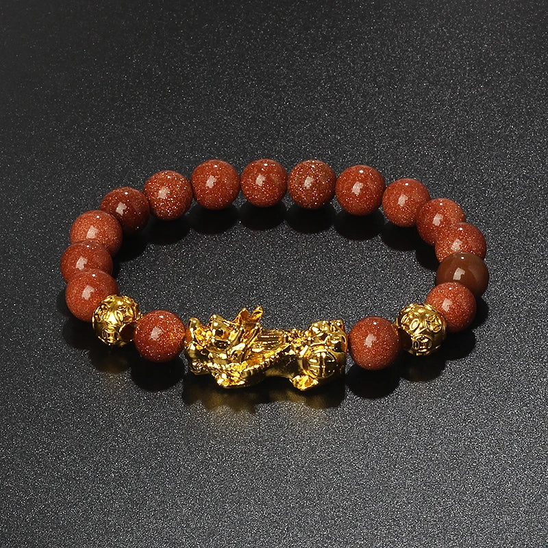Color-Changing Natural Stone Pi Xiu Beaded Bracelet