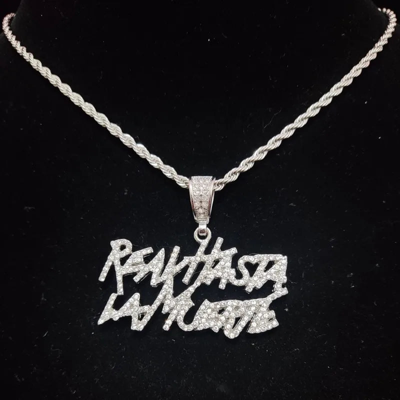 Men Women Hip Hop Letter Pendant Necklace 4mm Tennis chain Iced out Bling Bling Hiphop pendants Necklaces Fashion Charm