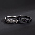 Adjustable Lightning Zircon Ring, Stainless Steel Punk Jewelry for Women Men, Comfort Fit Daily Wear Gift Idea