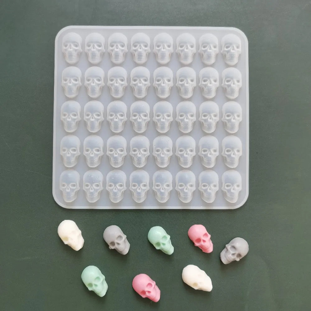 40 Holes Skull Ice Cube Silicone Mold Halloween Creative Decoration Reusable Bar Party Ice Making DIY Candy Chocolate