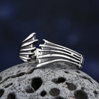 Movie 2022 News Personality Vintage Stainless Steel Feather Wings Ring With Skull Anels Male&Female Punk Boyfriend Gift