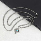 Viking Celtic Stone Pendant Necklace — Stainless Steel