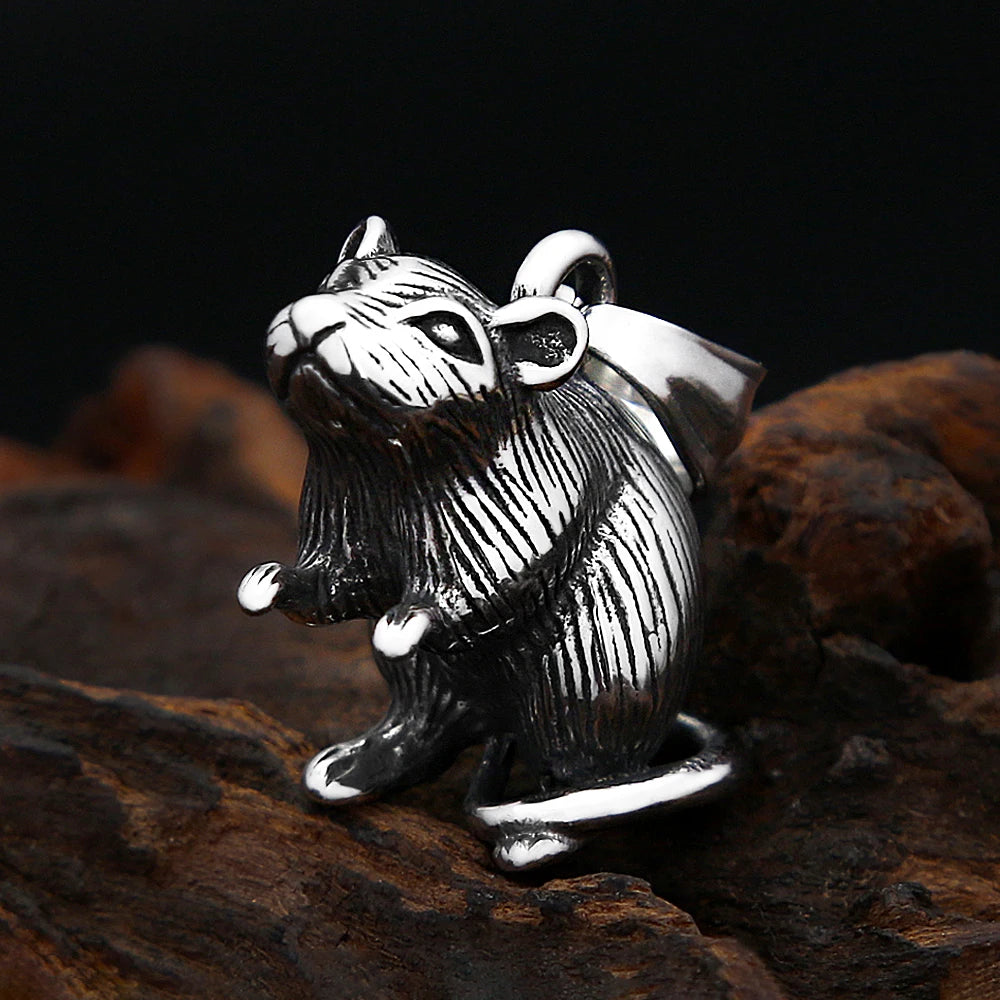 Rat Steel Pendant Vintage Gothic Mouse 316L Animal
