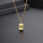 Letter Pendant Square Chain — Gold