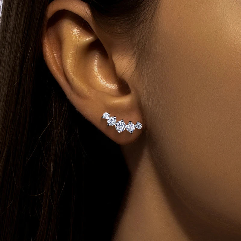Iced Out Stud Earrings — 925 Silver