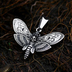 Beier Death Head Skull Butterfly Moth Pendant necklace For Man Stainless Steel Punk good detail Animal Jewelry BP8-599