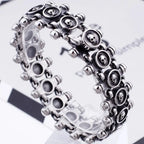 Gothic Men's Skull Heads Link Chain Bracelet for Man Punk Rock Stainless Steel Unique Masculine Skeleton Jewelry Gifts