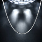 10pcs 16-24inch 925 Sterling Silver fashion 1MM Box chain for women Men necklace Charms wedding party jewelry Christmas gifts