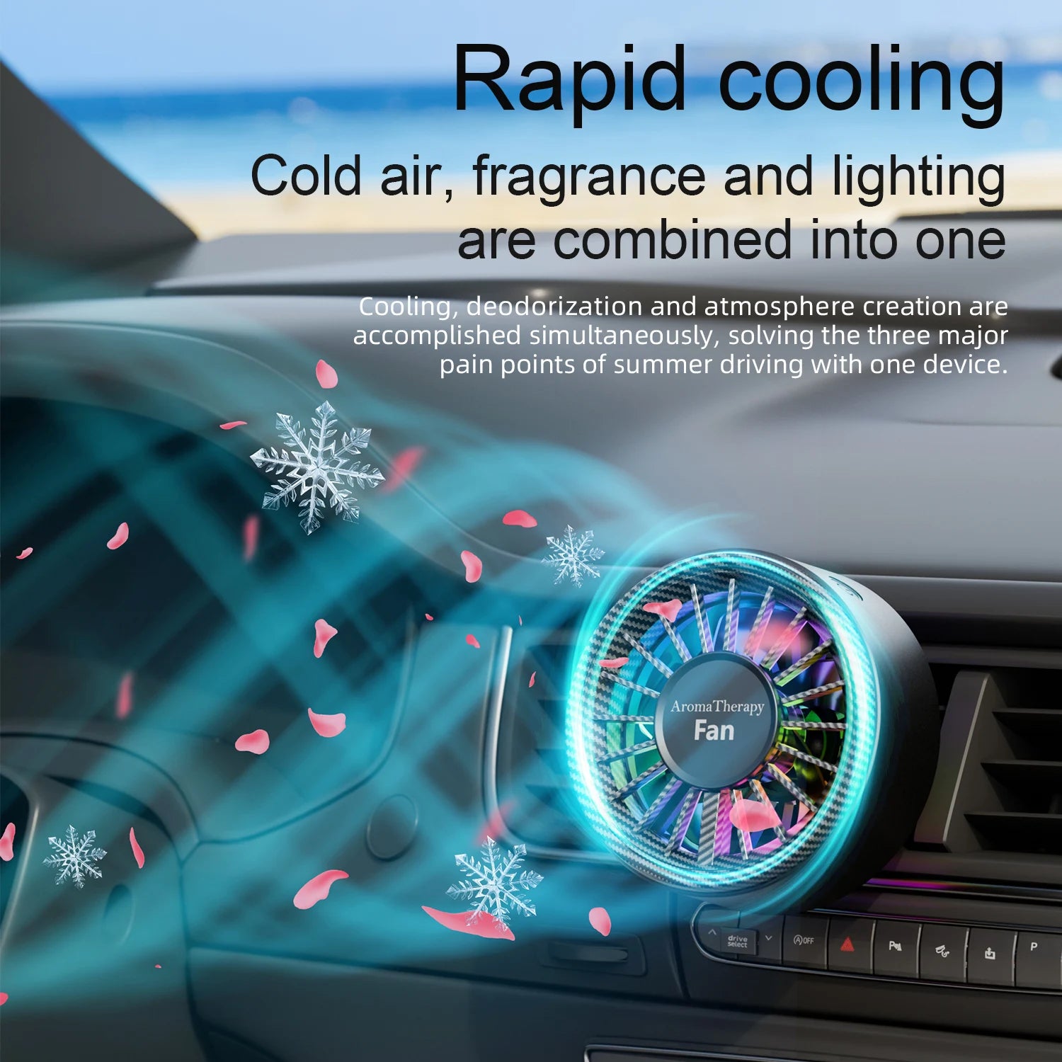 Car aromatherapy fan high wind clip fan can add essential oil USB small fan car accessories gift