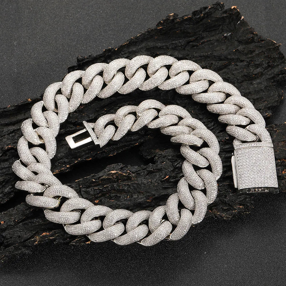 Iced Out Cuban Necklace Stainless Steel 25MM