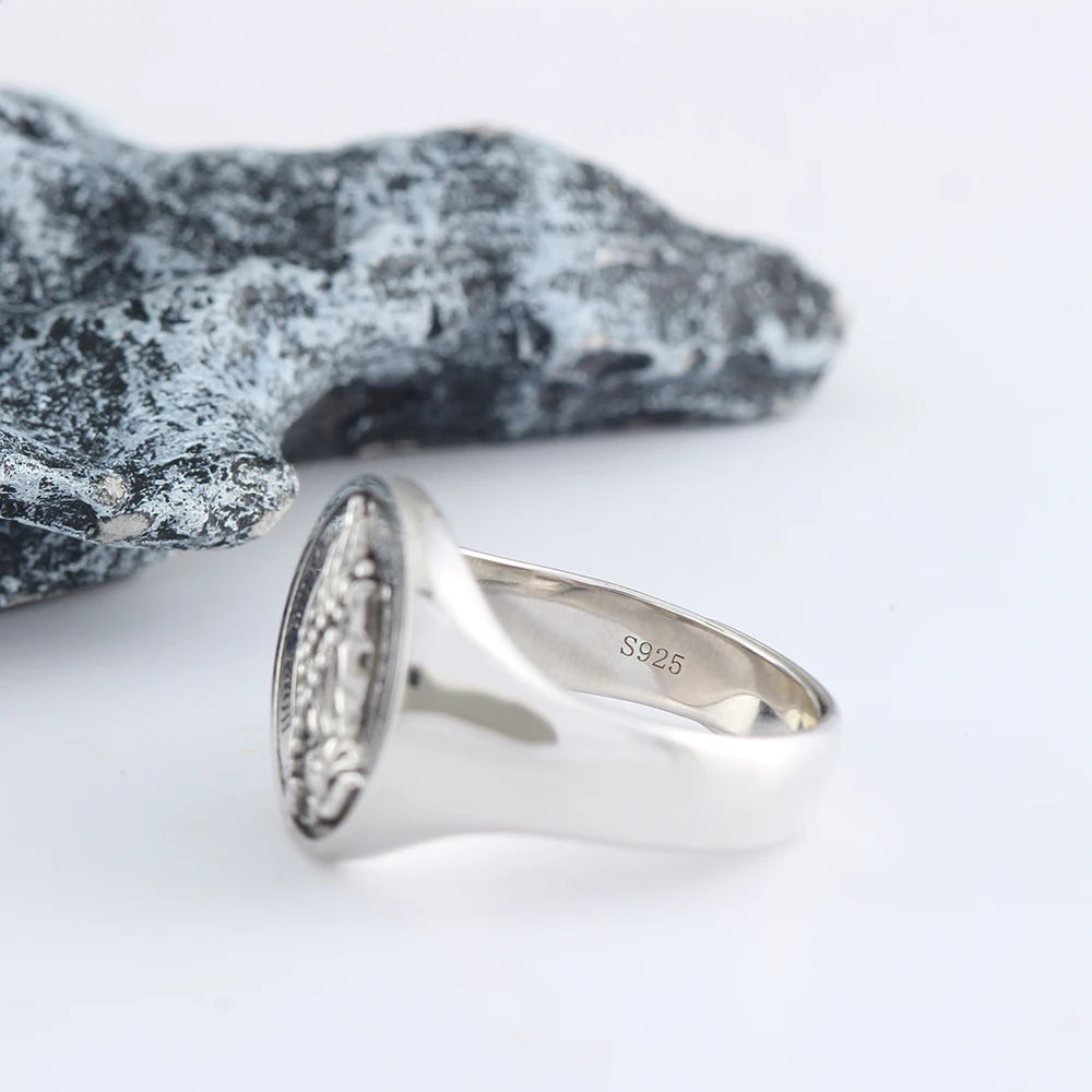 Praying Hands Cross Ring — 925 Silver