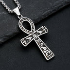 Vintage Punk Anka Cross Pendant Stainless Steel Egyptian Necklaces For Men Women Unique Rune Amulet Jewelry Gifts