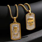 Skull Pendant Necklace — Gold Stainless Steel