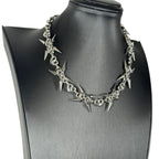 Punk Grunge Goth Rivet Splice Chain Geometric Necklace & Bracelet