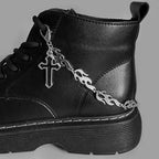 1pc Thorned Flame Cross Shoe Chain Boots & Canvas Shoes Accessories Shoe Decoration Pendant Women Fashion Party Jewelry