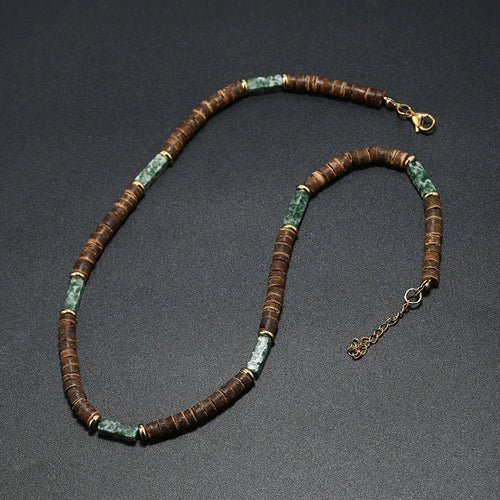Bohemian Wood Bead Necklace