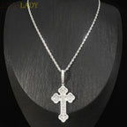 2026 New Iced Out Cross Pendant Necklace For Women Men Star Link Chain Praying Hands Bling CZ Charm Fashion Hip Hop Jewelry