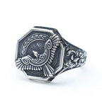2023 New Amulet 316L Stainless Steel Norse Mythology Flying Eagle Ring For Man Women Viking Pattern Jewelry Party Gift