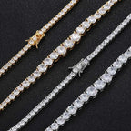 Tennis Chain Necklace Stainless Steel Gradient CZ