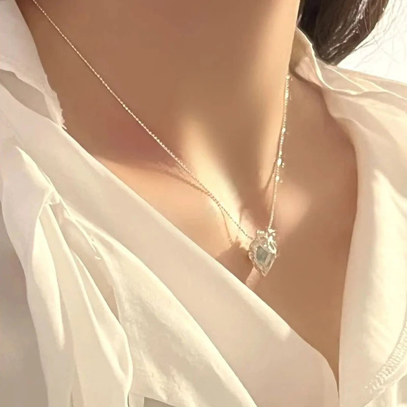 Iced Out Heart Pendant Necklace