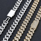 Iced Out Cuban Chain Necklace Stainless Steel 15MM
