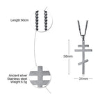 Vintage Orthodox Cross Pendant Men Necklace Christian Symbol Stainless Steel Byzantine Cross Jewelry