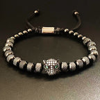 Leopard Head Beaded Bracelet — Stainless Steel